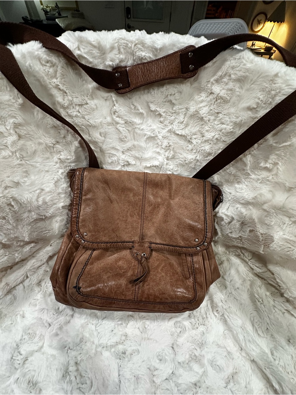The Sak Brown Leather Crossbody Shoulder Bag